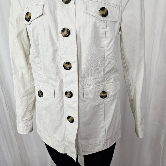Cabi Kenya Safari Jacket Ivory Twill Size Medium - Picture 4 of 11